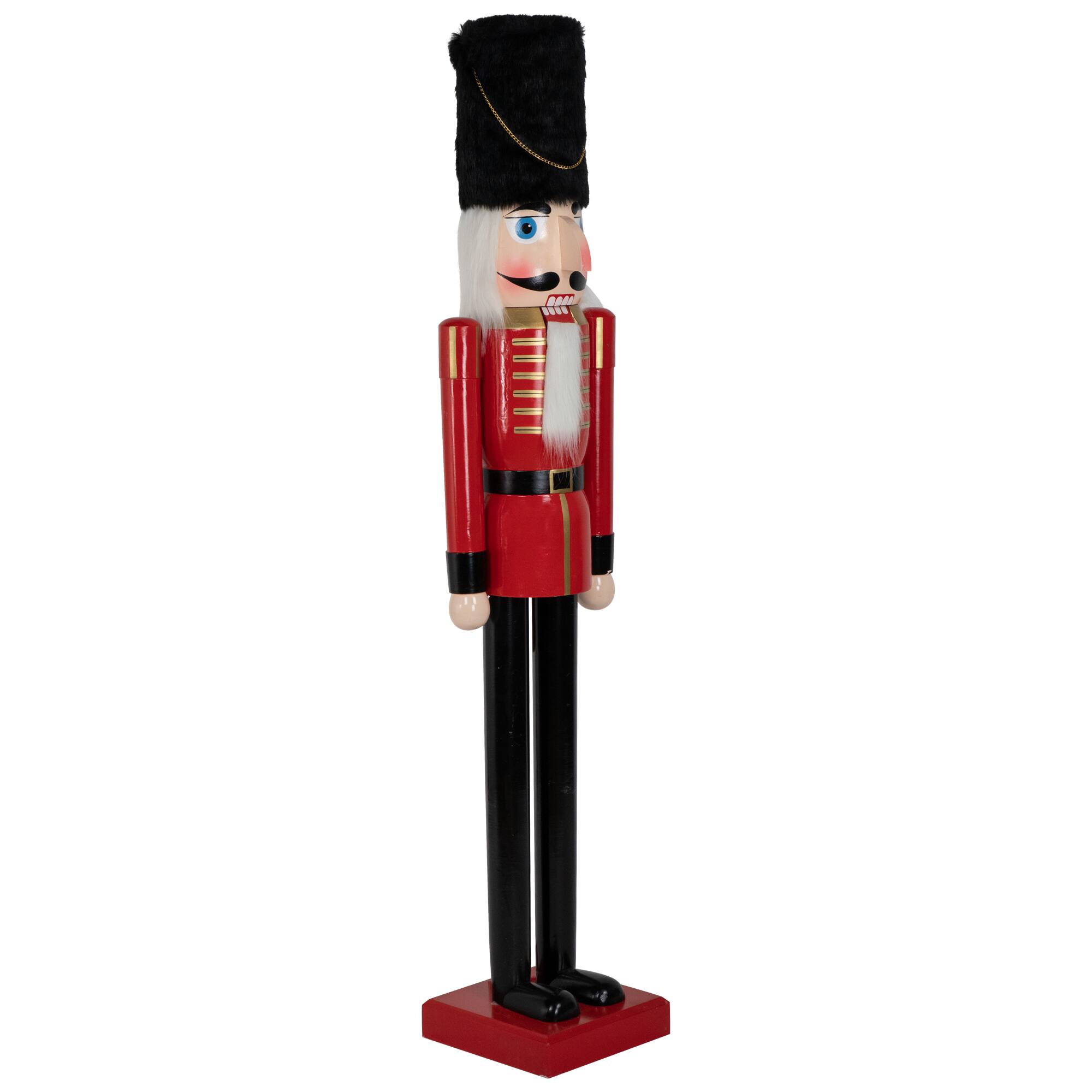 5ft. Commercial Red & Black Wooden Christmas Nutcracker Soldier